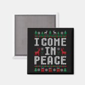 I Come In Peace Couple Matching Ugly Christmas Swe Magnet (Vorderseite/Rückseite)