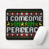 I Come In Peace Couple Matching Ugly Christmas Swe Mousepad (Mit Mouse)