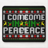 I Come In Peace Couple Matching Ugly Christmas Swe Mousepad (Vorne)