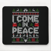 I Come In Peace Couple Matching Ugly Christmas Swe Mousepad (Vorne)