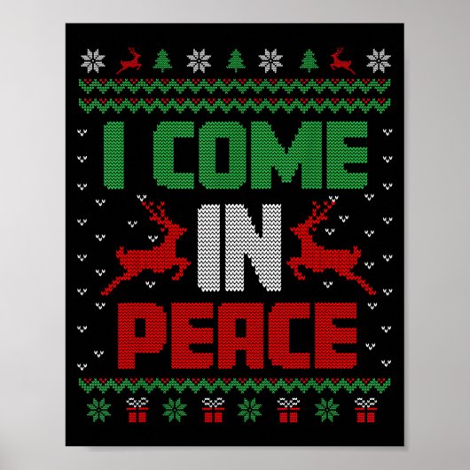 I Come In Peace Couple Matching Ugly Christmas Swe Poster (Vorne)