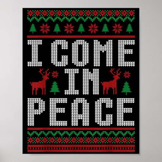I Come In Peace Couple Matching Ugly Christmas Swe Poster (Vorne)