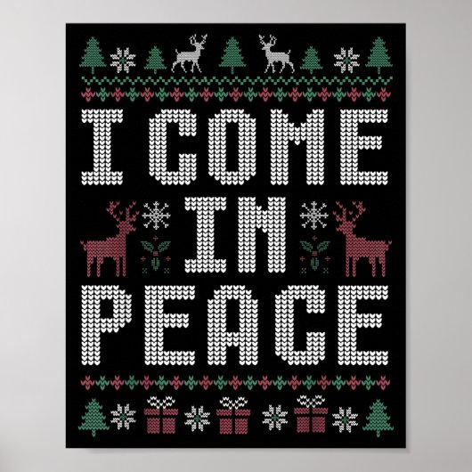 I Come In Peace Couple Matching Ugly Christmas Swe Poster (Vorne)
