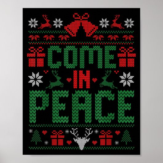 I Come In Peace Couple Matching Ugly Christmas Swe Poster (Vorne)