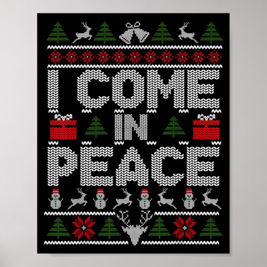 I Come In Peace Couple Matching Ugly Christmas Swe Poster (Vorne)