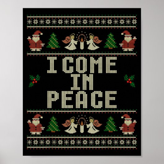 I Come In Peace Couple Matching Ugly Christmas Swe Poster (Vorne)