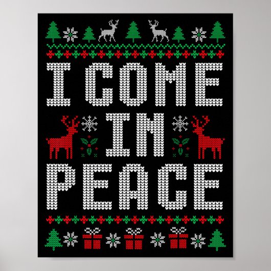 I Come In Peace Couple Matching Ugly Christmas Swe Poster (Vorne)
