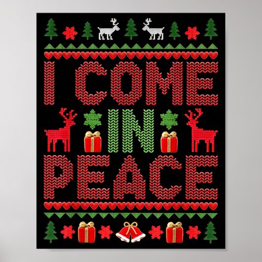 I Come In Peace Couple Matching Ugly Christmas Swe Poster (Vorne)