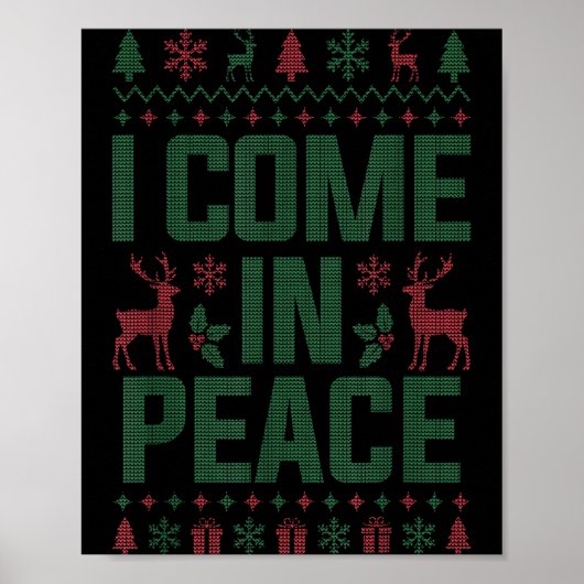 I Come In Peace Couple Matching Ugly Christmas Swe Poster (Vorne)