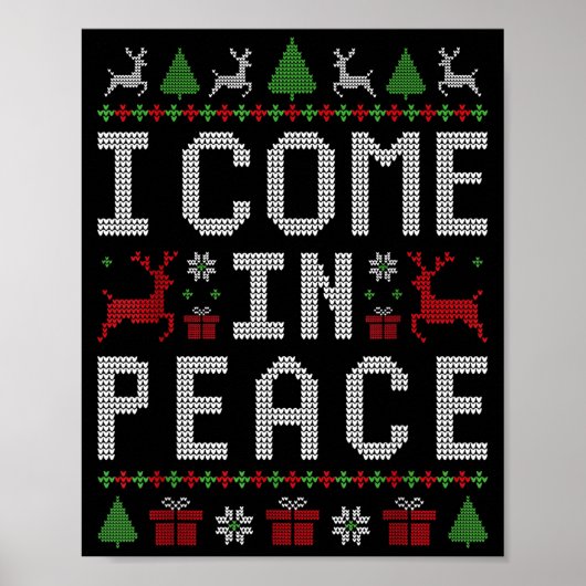 I Come In Peace Couple Matching Ugly Christmas Swe Poster (Vorne)