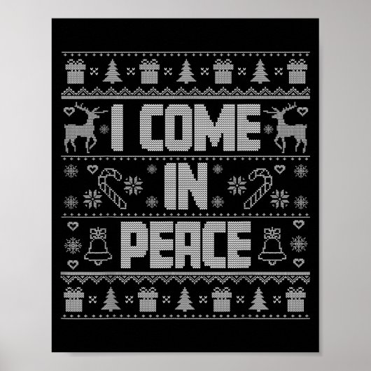 I Come In Peace Couple Matching Ugly Christmas Swe Poster (Vorne)