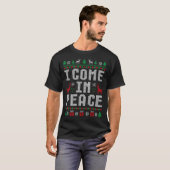 I Come In Peace Couple Matching Ugly Christmas Swe T-Shirt (Vorne ganz)