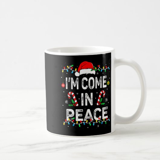 I Come In Peace I'm Peace Matching Ugly Christmas Kaffeetasse (Rechts)