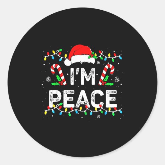 I Come In Peace I'm Peace Matching Ugly Christmas Runder Aufkleber (Vorderseite)