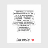 I COMMAND WEALTH. NOT OPINIONS. AUFKLEBER (Blatt)