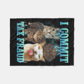 I Commit Tax Fraud Funny Cat Meme Bootleg Graphic Fleecedecke (Vorderseite (Horizontal))