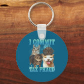 I Commit Tax Fraud Funny Cat Meme Bootleg Graphic  Schlüsselanhänger (Vorderseite)