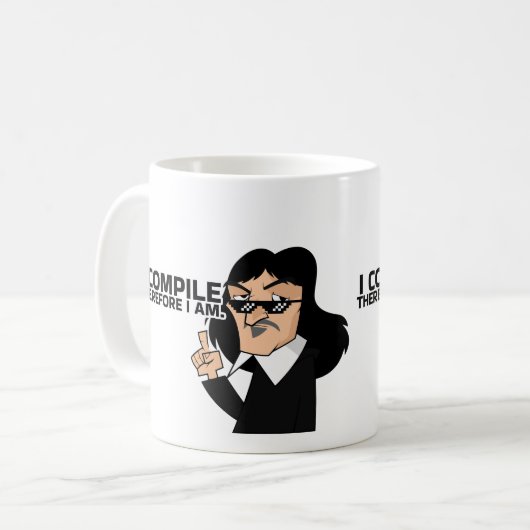 I COMPILE THEREFORE I AM, KAFFEETASSE (Vorderseite Links)
