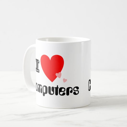 I Computer-Tasse des Herz-(Liebe) Kaffeetasse (Vorderseite Links)