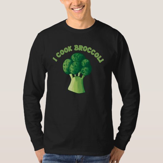 I Cook Broccoli Apparel Große Vegetarier T-Shirt (Vorderseite)