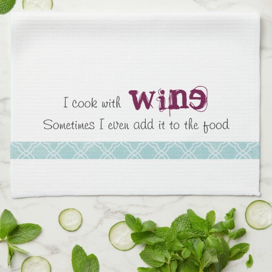 I Cook Food Spaß Blue Border Tee Küchentuch (Gefaltet)