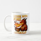 I Cook With Fire... Literally Dragon Chef Fantasy Kaffeetasse (Links)
