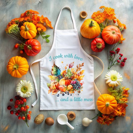 I cook with love on Thanksgiving Schürze