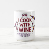 I Cook With Wine Funny Kitchen Humor Coffee Mug Kaffeetasse (Mittel)