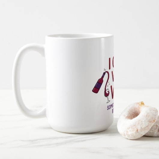 I Cook With Wine Funny Kitchen Humor Coffee Mug Kaffeetasse (Mit Donut)