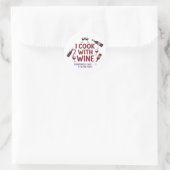 I Cook With Wine Funny Sticker - Wine Lover Gift (Tasche)