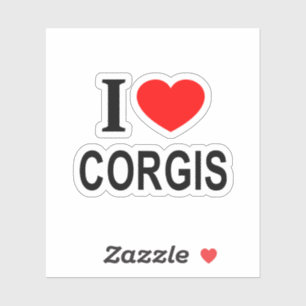 I ❤️ CORGIS I LIEBE CORGIS I HERZ CORGIS Vinyl Aufkleber