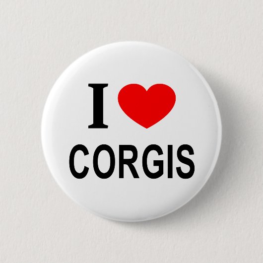 I ❤️ CORGIS I LIEBE CORGIS I HERZKORGIS BUTTON (Vorderseite)