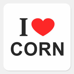 I ❤️ CORN I LIEBE CORN I HEART CORN SQUARE STICKER