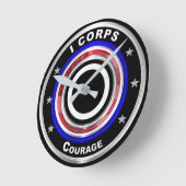 I Corps “America’s Corps” Keepsake Runde Wanduhr (Winkel)