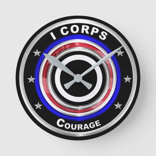 I Corps “America’s Corps” Keepsake Runde Wanduhr (Vorderseite)