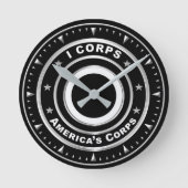 I Corps "America's Corps" Runde Wanduhr (Vorderseite)