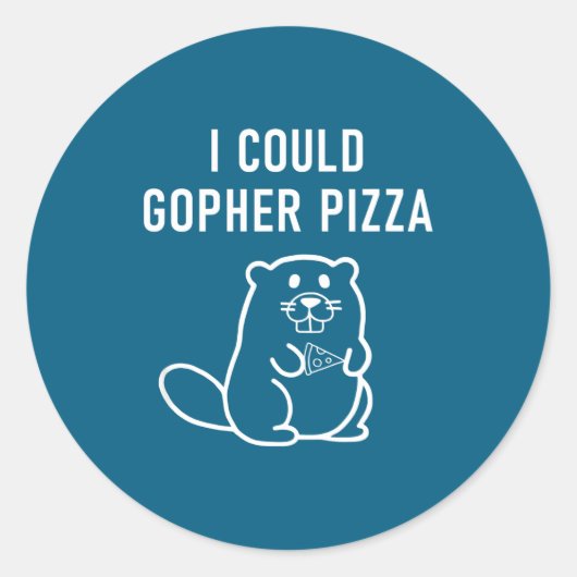 I Could Gopher Zza Funny Puns Jokes Sarcastic Runder Aufkleber (Vorderseite)