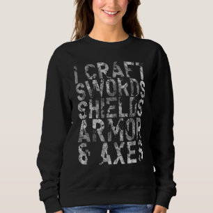 I Craft Schwerter Rüstung und Axt Videospiel Gamer Sweatshirt