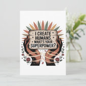 I Create Humans. What’s Your Superpower Einladung (Stehend Vorderseite)