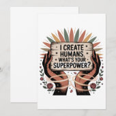I Create Humans. What’s Your Superpower Einladung (Vorne/Hinten)