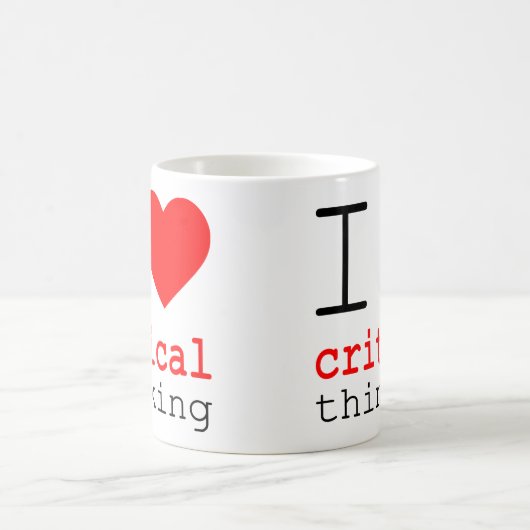 I ❤️ Critical Thinking v2 Kaffeetasse (Mittel)