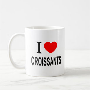 I ❤️ CROISSAN I LIEBE CROISSANTS I HERZKROISSE TAS KAFFEETASSE