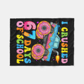 I Crush 67 Days Of School Monster Truck Funny 67 B Fleecedecke (Vorderseite (Horizontal))