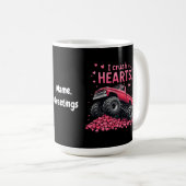I Crush Hearts Funny Monster Truck Valentine Kaffeetasse (VorderseiteRechts)