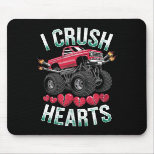 I Crush Hearts Monster Truck Funny Valentinstag Mousepad