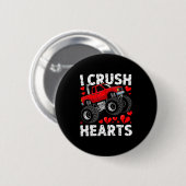 I Crush Hearts Valentine Monster Truck Boys Toddle Button (Vorne & Hinten)