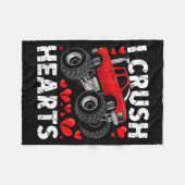 I Crush Hearts Valentine Monster Truck Boys Toddle Fleecedecke (Vorderseite (Horizontal))