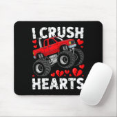 I Crush Hearts Valentine Monster Truck Boys Toddle Mousepad (Mit Mouse)