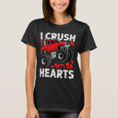 I Crush Hearts Valentine Monster Truck Boys Toddle T-Shirt (Vorderseite)