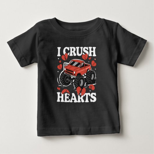 I Crush Hearts Valentine's Day Monster Truck Baby T-shirt (Vorderseite)
